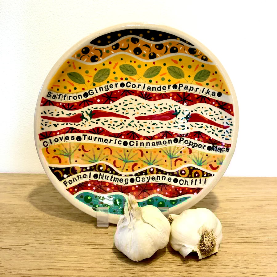 DECORATIVE CERAMIC SPICE PLATE