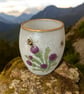 Glass Tealight Holder. Thistle Bee Decoration. - Image 1