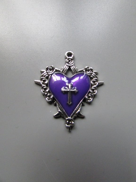Purple heart Tibetan silver Jewellery Charm