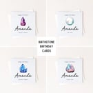 Birthstone Birthday Card - Gemstone Anniversary Card