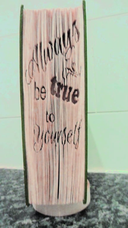 Always be true to yourself CUT & FOLD Book Folding Pattern - EMAILED PDF PATTERN