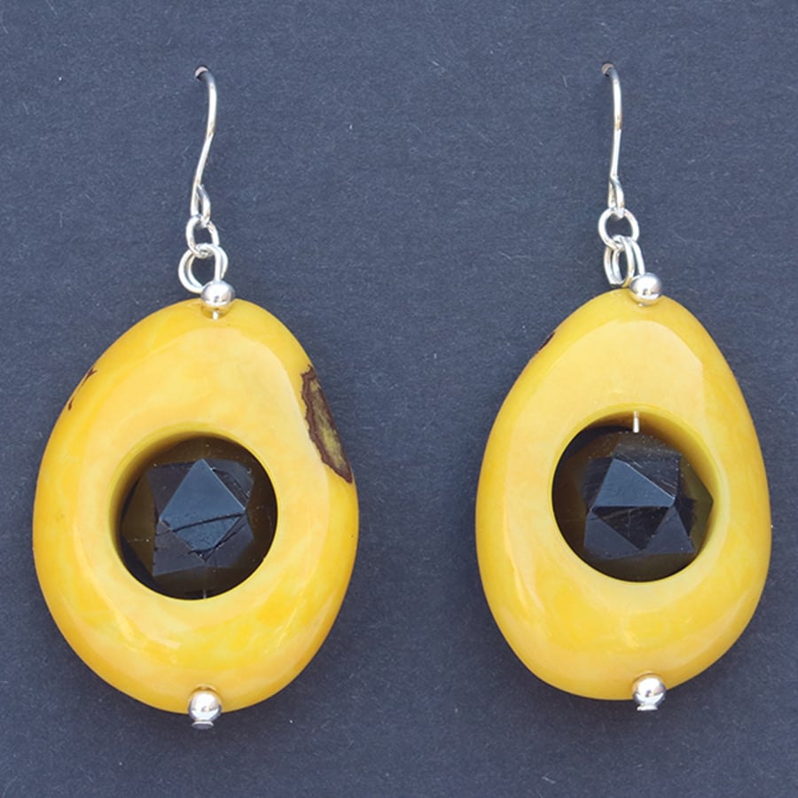 Faceted Yellow Earrings.