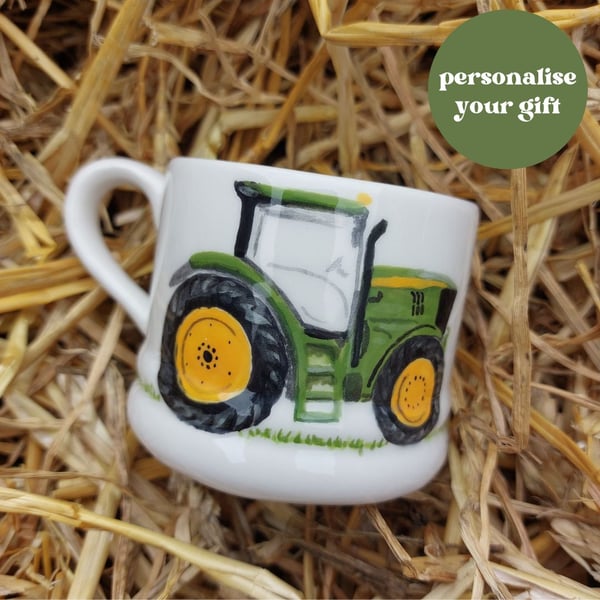 Farm tractor mini mug, childs tractor mug, adult mug, tractor mug