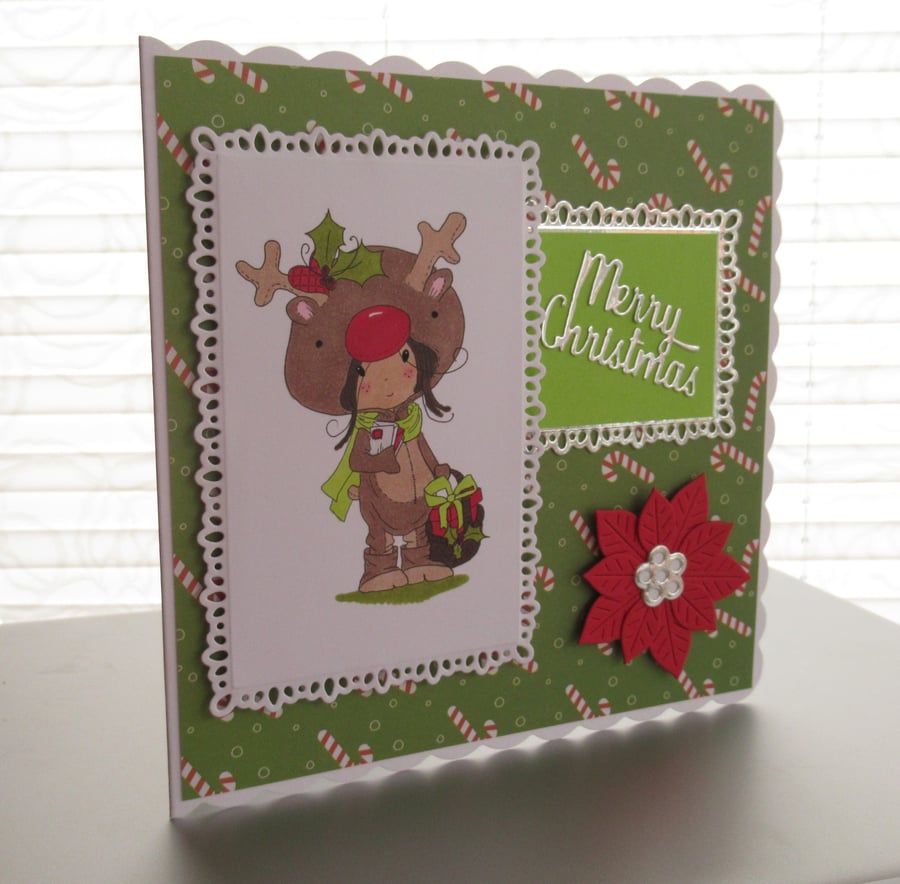 Dressed Up Like Rudolph - 17cm square card