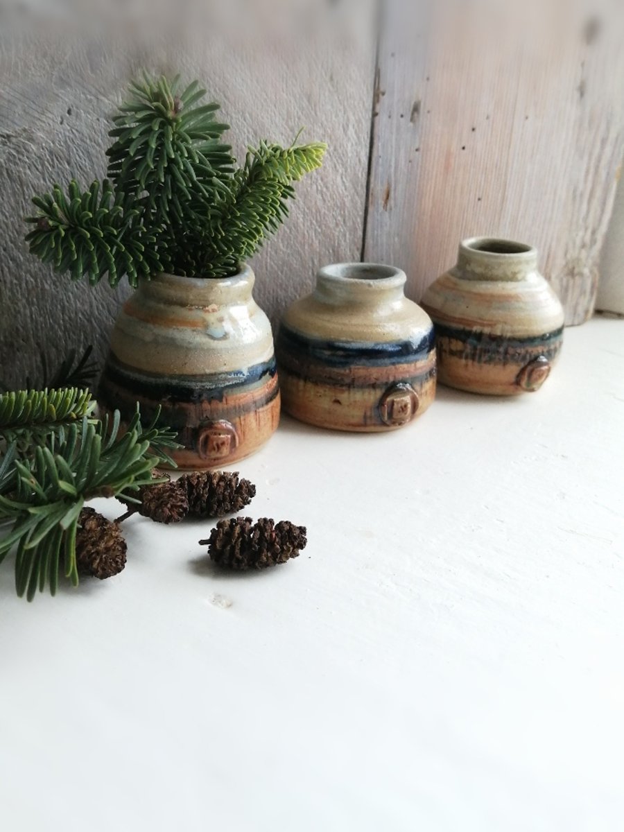 Set of three ceramic vases