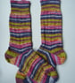 Hand-cranked Knitted Ribbed Wool Socks Size 4 to 5 - Image 4