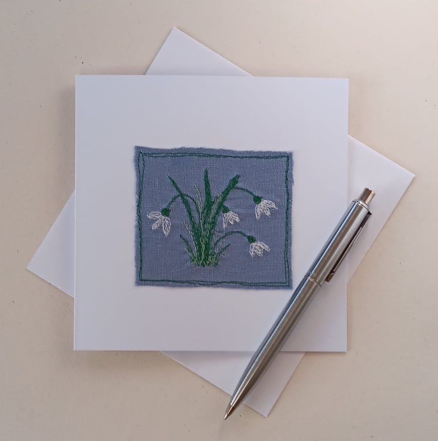 Snowdrop Greeting Card Embroidery