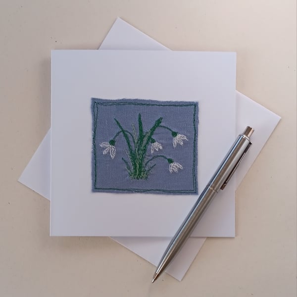 Snowdrop Greeting Card Embroidery