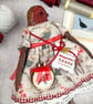 Liesel,  A  Tiny Hand Embroidered Christmas Robin Folk Art Doll