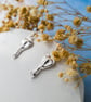Recycled Silver Flower Drop Earrings - Bleeding Heart - Image 2