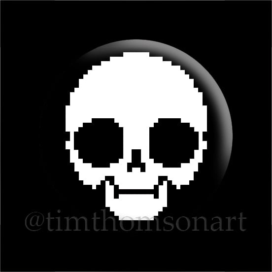 Gamer Goth Pixel Pullip Doll Skull... 25mm Button Pin Badge