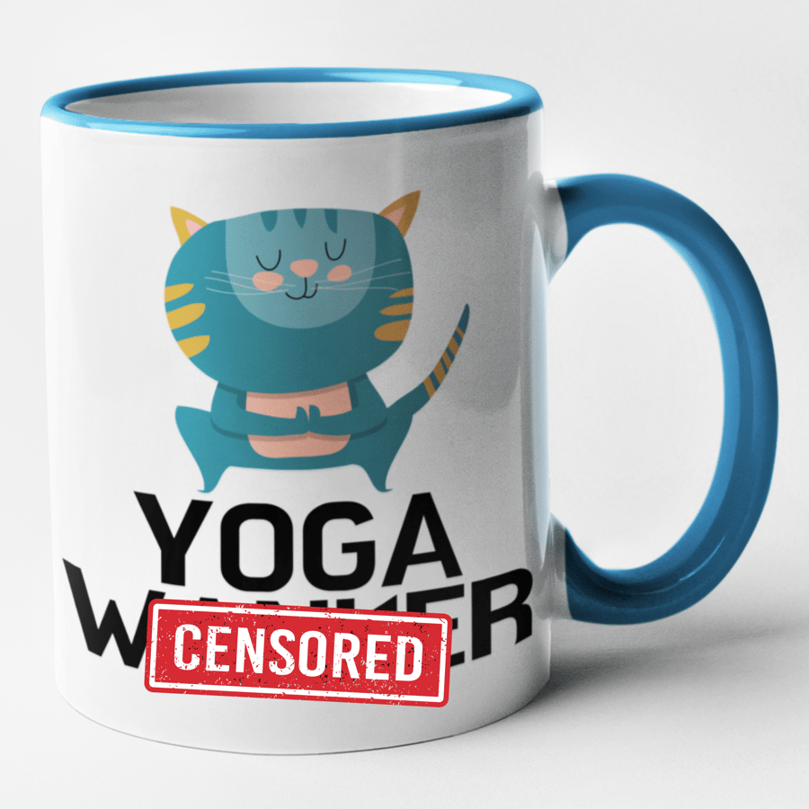 Yoga W..ker Mug Rude Funny Novelty Coffee Cup Birthday Present Gift Best Friend 