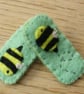 Bumblebee Felt Hair Clips - Hand made and embroidered - Image 4