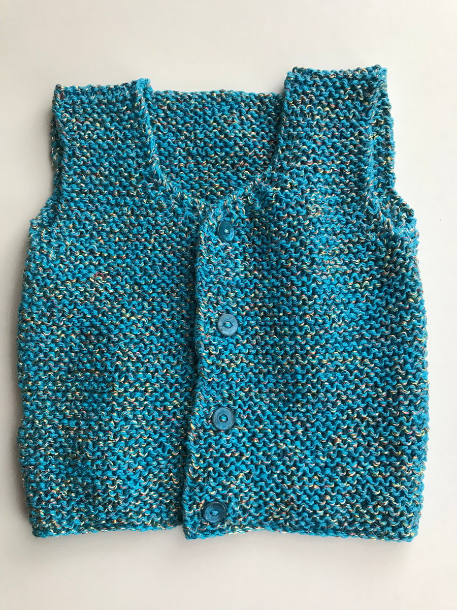 Hand knitted baby gilet