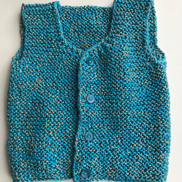 Hand knitted baby gilet