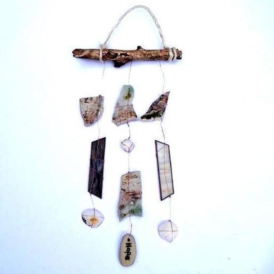 'Hope' Natural Hanging Mobile / Wind Chime