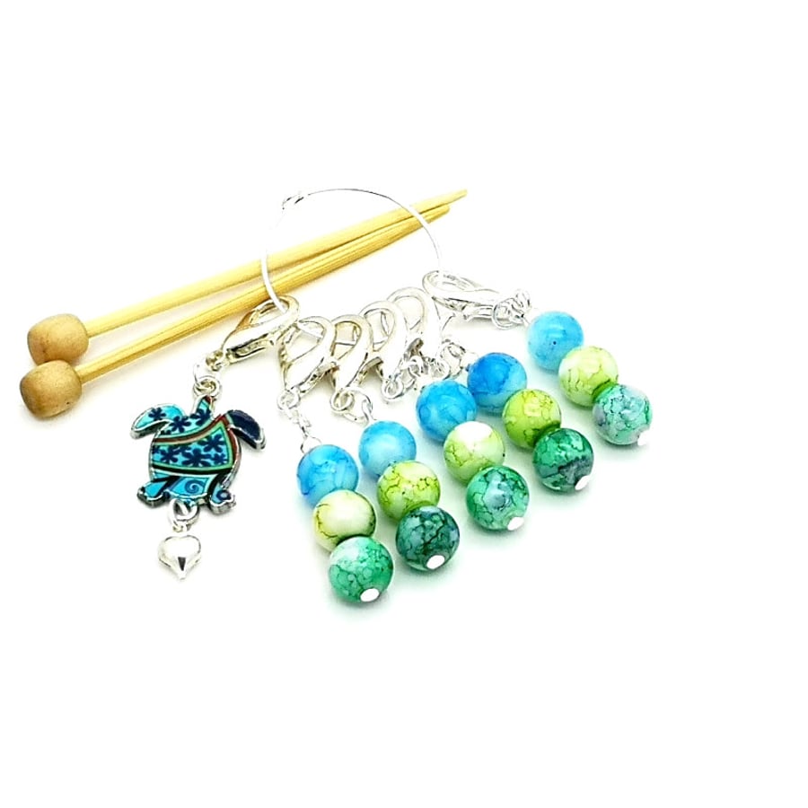 Turtle Beaded Stitch Markers