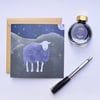 Sheep in the Snow Card  - Herdwick Sheep