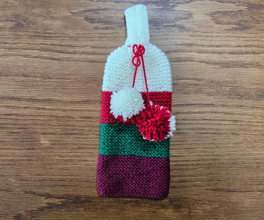 Diane's Festive Multi-Stripe Wine Bottle Cover