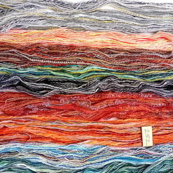 Textured yarns, creative threads, mixed media fibres, weaving thrums