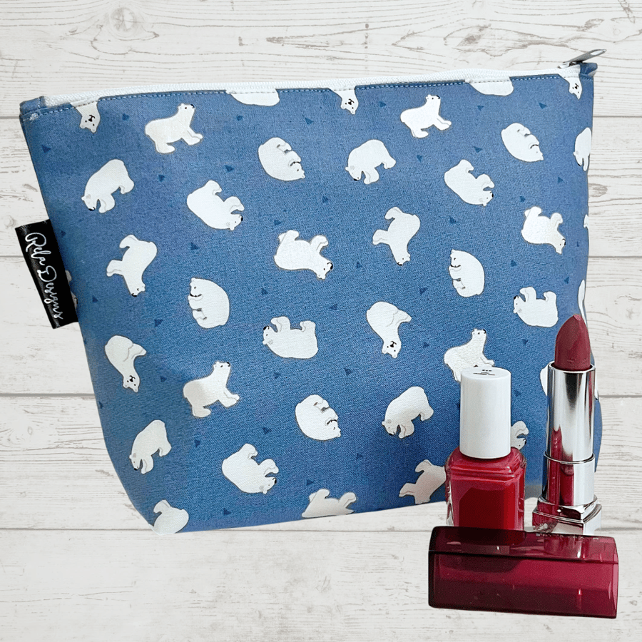 Makeup bags blue polar bears