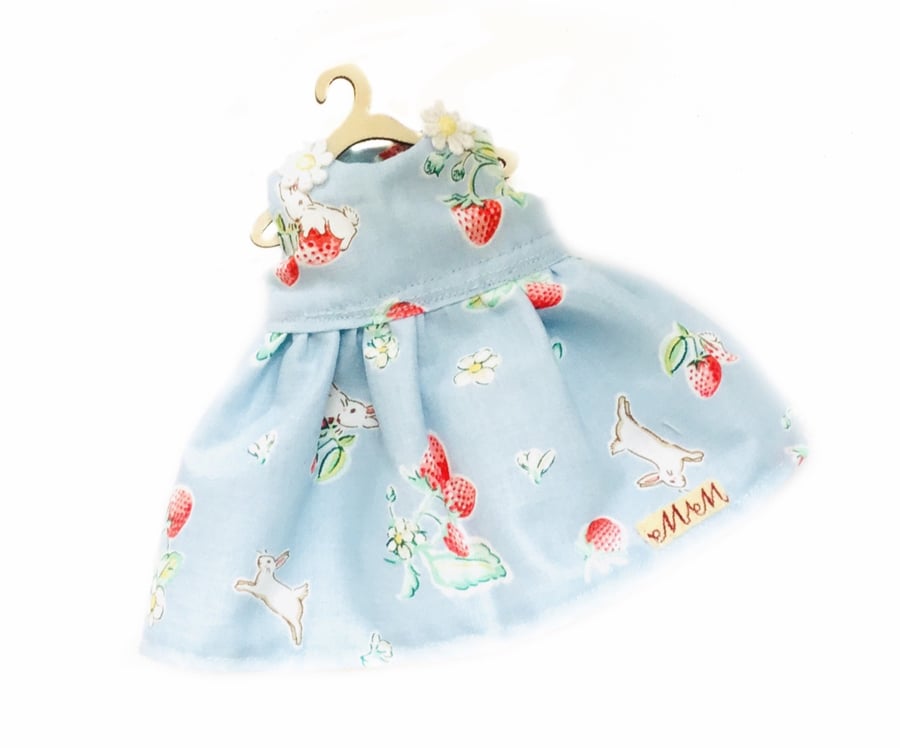 Strawberries and rabbits dress - reserved for Jane
