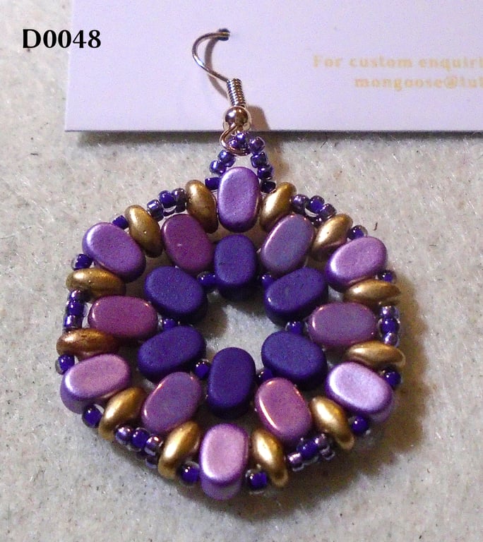 Hexagonal bead earrings (customisable)