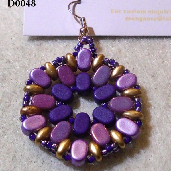 Hexagonal bead earrings (customisable)