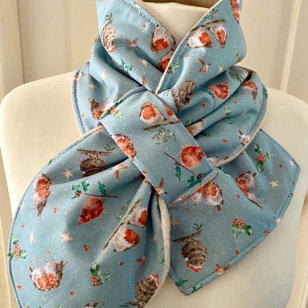 Neck warmer Scarf - neck gaiter - cowl - snood - Fleece Lined - Adult size 