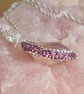 Natural Purple Baroque Pearl & Crystal Sterling Silver Necklace 16 - 18 Inch - Image 2