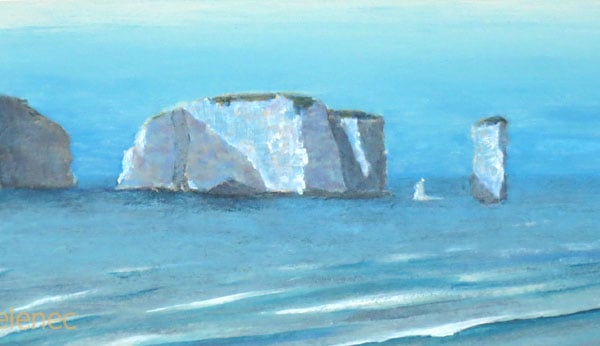 Old Harry Rocks original acrylic painting Dorset art coastal picture