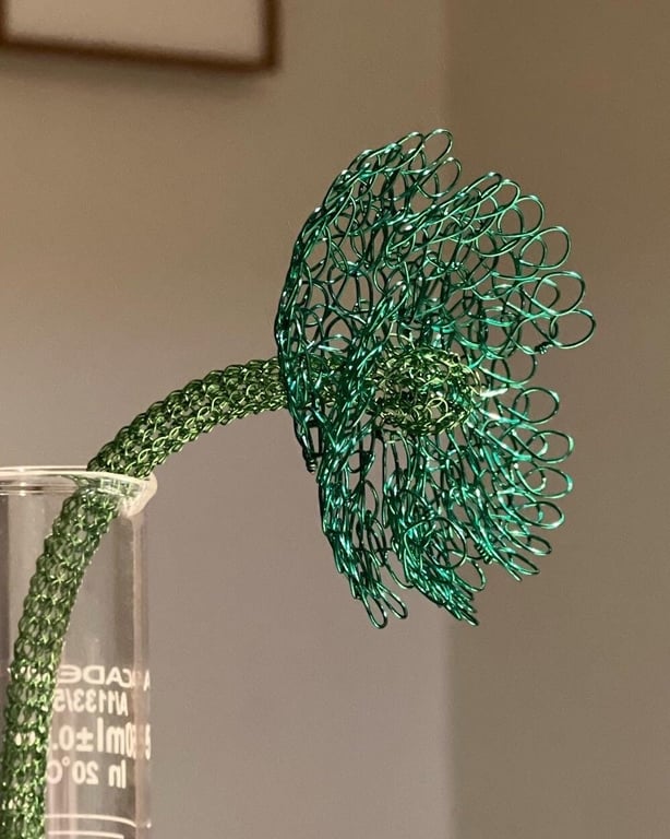 Customized personalised Colorful copper wire sculpture - wire flower decoration 