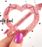 Heart and Arrow Acrylic Brooch by Dolly Cool - 40s 50s Reproduction - Vintage St