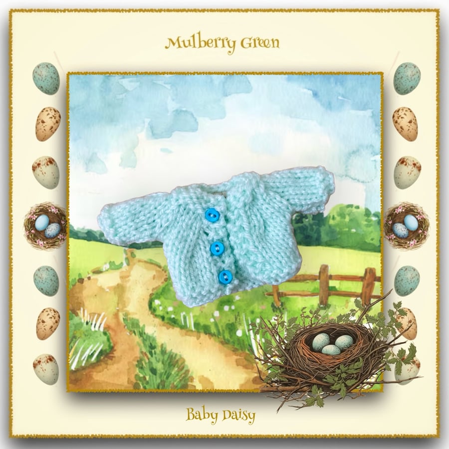 Pale Turquoise Cardigan to fit Baby Daisy 