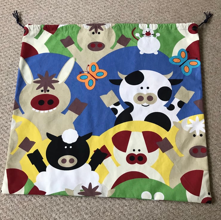 Large drawstring toy bag laundry bag Folksy