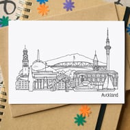 Auckland New Zealand Skyline Greetings Card