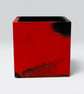 Red and Black 10 cm Square Plant Pot - Marbled Indoor Planter - Image 5
