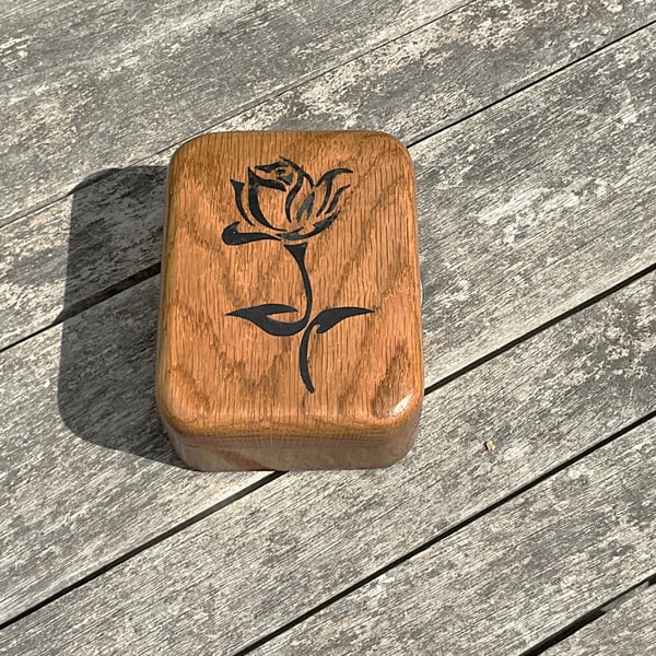 Rose Pattern Oak Jewellery - Trinket Box (WBI21)