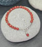 Faceted Carnelian and Sterling Silver Bracelet  - Image 1