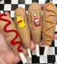 Handmade Felt Corndog Ornament, Quirky Christmas Decoration