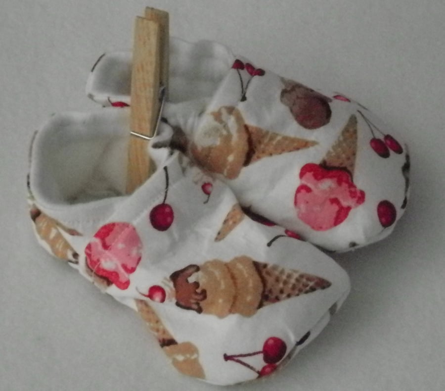 Ice cream please! booties 6-12 months. free worldwide postage