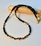 Black Onyx Necklace With Gold Dragonflies - Birthday, Anniversary, Gifts For Her - Image 1