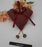 Heart hanger,  free uk delivery,  red wine, gold beads.  - Image 2
