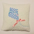 Nursery Cushion in Boucle with Appliquéd Kite 