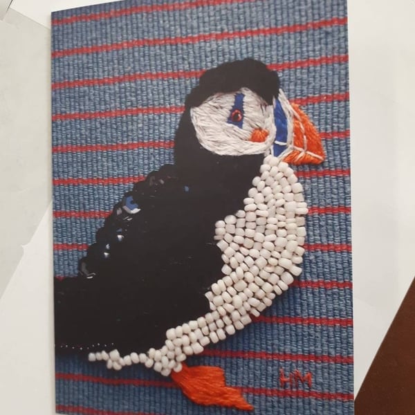 Puffin blank greeting card