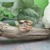Copper wrap around ring with Sterling Silver Heart Accent. Adjustable fit UK Q-S