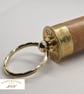 Handcrafted Reclaimed Oak & Eley 12Bore Cartridge Keyring Recycled Brass Detail - Image 4