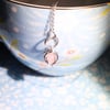 Sterling Silver and Rose Quartz Pendant Necklace - UK Free Post