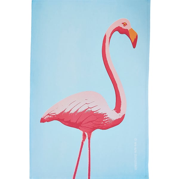 Pink Flamingo tea towel