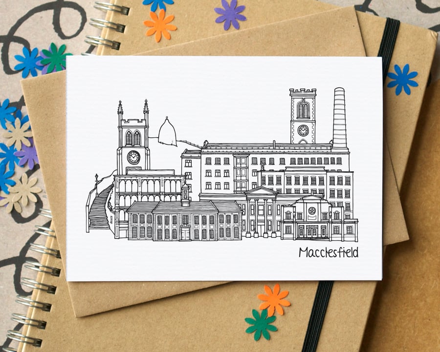 Macclesfield Skyline Greetings Card